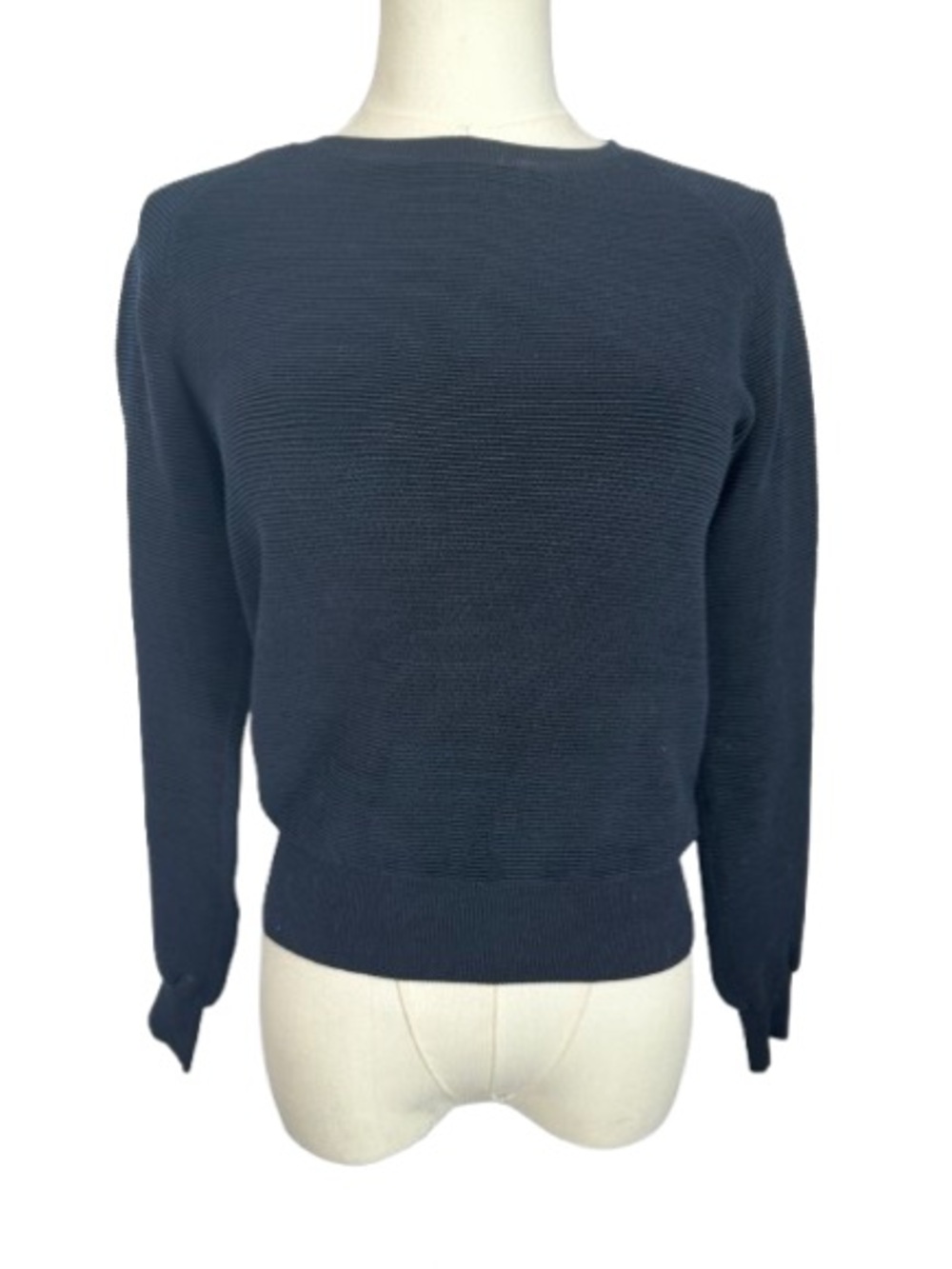 COS Navy Ribbed Crewneck Sweater